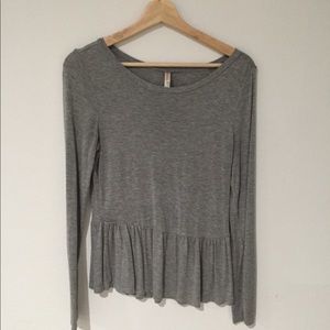 Gray long sleeve baby doll shirt